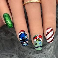 Pedicure Nail Designs, Xmas Nail Art, Disney Stitch, Flavored Lip Gloss