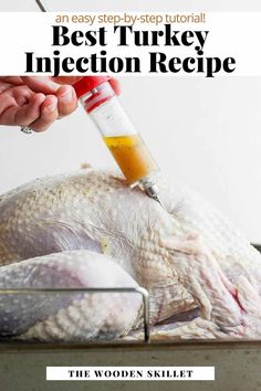 Turkey Injection Recipea delicious turkey injection recipe that adds ton of flavor and moisture to your Thanksgiving turkey Home Made Turkey Injection, Recipes For Injecting A Turkey, What Should I Inject My Turkey With, Garlic Herb Butter Turkey Injection, Inject A Turkey Recipes, Injection Turkey Recipes, Injecting A Turkey With Butter, What To Inject In A Turkey, Turkey Flavor Injections