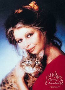 a woman holding a cat in her arms and looking at the camera with an intense look on her face