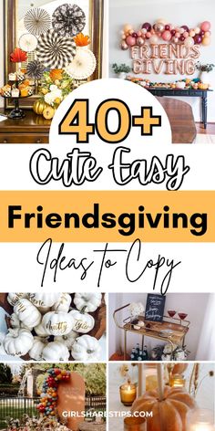 the words 40 cute easy ways to decorate with pumpkins and other fall decorating items