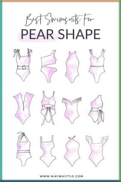 I'm sharing the best bikini's and swimsuits for pear shapes and pear shape plus size, along with 10 tips for choosing swimwear that looks good on a pear shape Pear Shaped Swimwear, Swimsuits For Body Types, Swimwear 2023, Fun One Piece Swimsuit, Shaping Swimwear