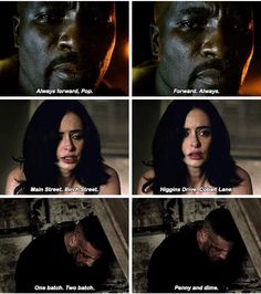 the faces of two people in different scenes, one with dark skin and one with black hair