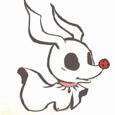 a drawing of a dog with a red ball in its mouth