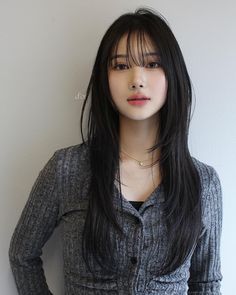 How To Cut Bangs, Long Layered Hair, Korean Hairstyle, Hair Designs, Hair Goals