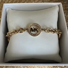 Michael Kors Rhinestone Logo Bracelet Gold Plated Stainless Steel Adjustable Size Nwt In Gift Box Tortoise Shell Bracelet, Michael Kors Bracelet, Pave Bracelet, 16 Birthday, Michael Kors Jewelry, Crystal Bangle, Cuff Bangle Bracelet, Jewelry Lookbook, Rose Gold Bracelet