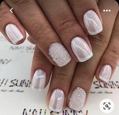 Latest Nail Designs, Wedding Nails French, Wedding Nails Design, Nail Art Wedding, Sparkle Nails, Short Acrylic Nails Designs, Homecoming Nails