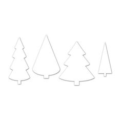 three cut out christmas trees sitting next to each other