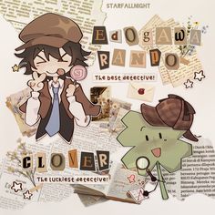 Bsd Chibi Drawing, Detective Outfit Drawing, Cute Detective Outfits, Magic And Mystery Bsd, Detective Oc Art, Ranpo Aesthetic, Ranpo Edogawa Wallpaper, Detective Drawing