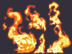 fire flames on a black background with some orange and yellow colors in the middle,