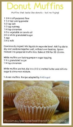 a recipe for donut muffins on a plate