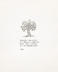 a drawing of a tree with a quote on it