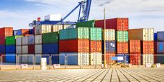 a large container ship is loaded with containers