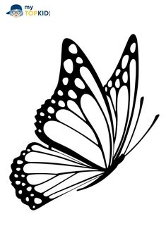 a black and white drawing of a butterfly