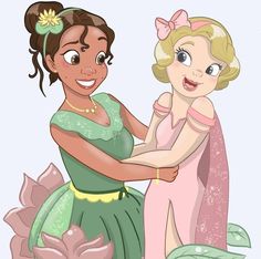 Frosted Rosemary, Tiana And Charlotte, Charlotte La Bouff, Tiana And Naveen, Dreamworks Movies, Black Princess, Disney Princess Drawings, Princess Tiana