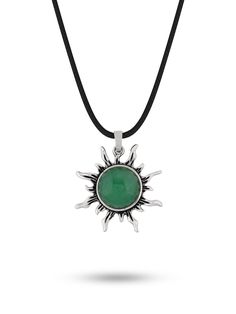 PRICES MAY VARY. GOTHIC BOHO SUN GREEN CRYSTAL NECKLACE: The sun is a symbol of warmth, light, and life, representing energy, vitality, and creativity. It can also symbolize growth, strength, and power. With its elegant design and versatile style, this sun necklace is sure to be a cherished addition to any jewelry collection. MATERIALS:Meticulously crafted from high-quality stainless steel, agate and leather cord SIZE AND LENGTH: The Sun Pendant size is 1.37 inches in diameter. The leather cord New Year Jewelry, Gothic Boho, Boho Necklaces, Boho Sun, Sun Necklace, Sun Pendant, Gothic Necklace, Halloween News, Necklace Green