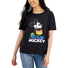 Manufacturer: Disney Style Type: Graphic T-Shirt Collection: Disney Sleeve Length: Short Sleeves Material: 60% Cotton/40% Polyseter Fabric Type: Cotton Specialty: Printed Sku: BH5796841 Size: XS.  Color: Black.  Gender: female.  Age Group: adult. Disney Sleeve, Mens Trends, Swimwear Shorts, Sports Blazer, Disney Style, Casual Coat, Women Trends, Mens Big And Tall, Jet Black