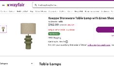 the web page for lamp shop showing lamps and lamps on sale items in purple colors