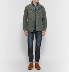 visvim creates pieces imbued with vintage-inspired character, and this 'Achse' field jacket is no exception. Visvim Style, Dress Man, Designer Menswear, Jackets For Men, Military Men, Mens Designer Fashion, Men's Wear, Field Jacket