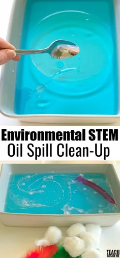 Environmental Science: Oil Spill Clean Up Experiment - Teach Beside Me Oil Spill Clean Up, Vetenskapliga Experiment, 6th Grade Science, Kid Experiments, Oil Spill, Stem Projects, Preschool Science, Stem Science, Science Fair Projects