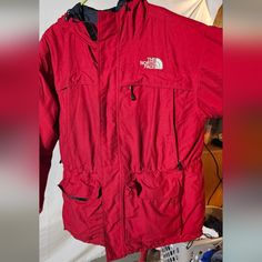 Euc Noethface Puffer Jacket Size 2xl Very Big And Long Perfect For Those Cold Winters Red The North Face Puffer, Northface Puffer Jacket, Red North Face Jacket, The North Face Red Winter Outerwear, Red Puffer Jacket For Outdoor, Northface Puffer, Red Double-lined Hooded Jacket For Cold Weather, The North Face Jackets, North Face Jackets