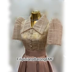 Modern Filipiniana Blouse | Piña Filipiniana | Premium Checkered embroidery design | See through style Best to match to your skirts☺️ Processing time: 4 to 10 days Delivery : 5 to 10 days REMINDER: PLEASE message your contact number as it is required by the courier services Thank you!    STRICTLY STRICTLY STRICTLY ❌ NO BOGUS BUYER ❌ NO CANCELLATION when orders is on process already ❌ NO JOY RESERVERS  ❌ NO REFUSING OF ORDERS(deliver already-NO TO REFUND) ✅PLEASE BE A RESPONSIBLE BUYER, WE ARE ONLY SMALL BUSINESS AND ALL ITEMS ARE MADE TO ORDER  WE MEAN BUSINESS HERE (i have a child to feed on) RETURNS EXCEPTION For circumstances that I may allow returns: 1. Returns must be sent within 7 days upon receipt. 2. Refund will be minus the shipping fee and return postage will be paid by the custo Diy Two Piece Outfit, Elegant Backless Dress, Mothers Gowns, Modern Filipiniana, Mothers Dresses, Grad Dresses