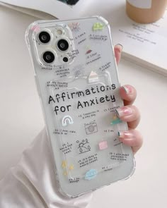 A therapeutic Affirmations for Anxiety iPhone Case not given Variations: This case is avaiable for the latest iPhone models Dimensions: Dependant on iPhone model chosen Material: TPU Card Slot Phone Case, Pretty Iphone Cases, Pretty Phone Cases, Iphone Se Case, Clipuri Video, Aesthetic Phone Case, Diy Phone, Cute Phone Cases, Silicone Phone Case