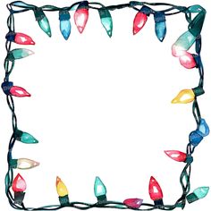 a square frame with christmas lights on it