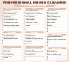 the professional house cleaning checklist