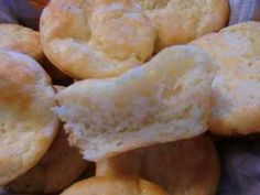 a pile of biscuits sitting on top of a purple cloth