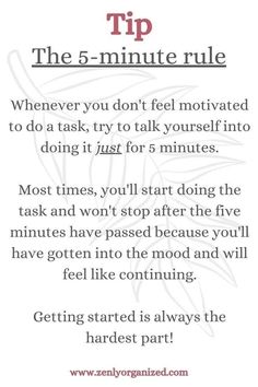 the 5 minute rules for getting started