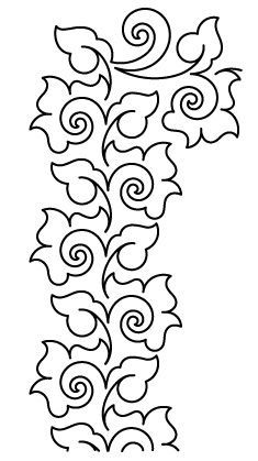 a black and white drawing of a flower with swirls in the shape of leaves