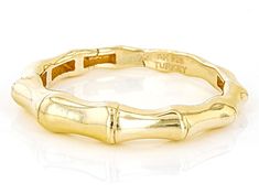 18k Yellow Gold Over Sterling Silver Bamboo Band Ring. Measures approximately 1/8 of an inch in width and is not sizable. Yellow Gold Hallmarked Brass Rings, Bamboo Jewelry Design, Ceremonial Yellow Gold Brass Rings, Bamboo Ring, Bamboo Necklace, Broken Chain, Pearl Strands, Types Of Rings, Ring Collections