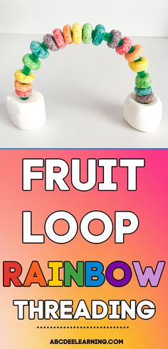 an advertisement for fruit loop rainbow threading