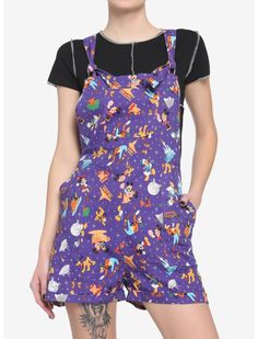 Her Universe Walt Disney World 50th Anniversary Attractions Linen Shortalls | HerUniverse Disney Outfit Ideas, Walt Disney World 50th Anniversary, Disney World 50th Anniversary, Her Universe, Disney Aesthetic, Suspender Skirt, Comfy Fashion, Disney Shirts, Disney Outfits