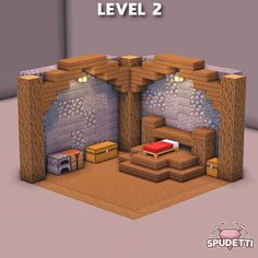 an image of a stage set for a video game with the text level 2 on it