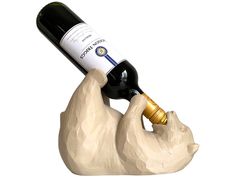 a wine bottle holder with a hand holding it