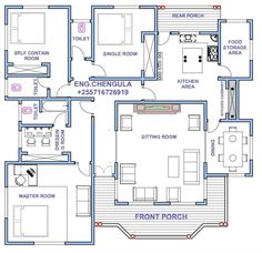 the floor plan for a house with three rooms