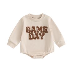 PRICES MAY VARY. Materia: Baby football outfit made of high quality cotton blend. Baby girl football outfit, comfortable, breathable, soft and non-irritating to the skin. Perfect to keep baby warm and comfy during fall season. Features: Baby boy romper, game day, long sleeve, pullover crewneck long sleeve sweatshirt bubble rompers, so cute, keeps warm in the cold weather. Your baby can wear it to watch a football game with dad and mom. Size: Football romper for baby girl boy is suitable for baby Girls Football Outfit, Baby Football Outfit, Summer Outfit Accessories, Sweatshirt Romper, Fall Bodysuit, Football Outfit, Neutral Baby Clothes, Romper Bodysuit