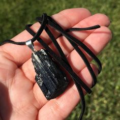 This Beautiful Handmade Crystal Necklace Is Paired With A Faux Leather Band Spanning 40”, And Can Be Tied To Any Length You Desire. (Nwot) Black Tourmaline Is Ultimately Regarded As A Powerful Cloak Of Protection That Eliminates Unwanted Energies And Entities And Repels Supernatural Forces In The Modern Spiritual World. Also, The Stone Is Used As A Purification Item That Guards Users Against Radiation And Shifts Negative Thoughts Into A Positive One. Cloak Of Protection, Black Tourmaline Necklace, Spiritual World, Handmade Crystal Necklace, Black Tourmaline Crystal, Tourmaline Necklace, Tourmaline Crystal, Black Tourmaline, Negative Thoughts