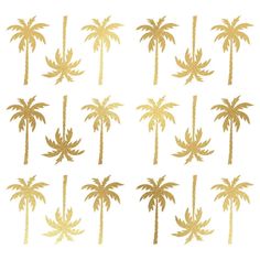 gold foil palm trees on a white background