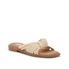 Steve Madden-Kaitlin Sandal Slip into style with the Kaitlin sandals from Steve Madden. This pair is complete with a casual slide silhouette, a braided strap, and a knotted detail to elevate laidback looks. Casual Braided Sandals In Natural Color, Casual Beach Sandals With Braided Straps, Casual Beach Sandals With Braided Trim, Casual Sandals With Braided Straps For Beach, Adjustable Sandals With Braided Trim For Beach, Adjustable Beach Sandals With Braided Trim, Casual Braided Trim Sandals For Beach, Casual Braided Sandals For Beach, Casual Braided Sandals For Summer