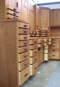 the cabinets are all lined up and ready to be put in place for their customers