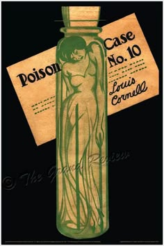 an advertisement for the perfume company poison case no 10, featuring a woman in a bottle