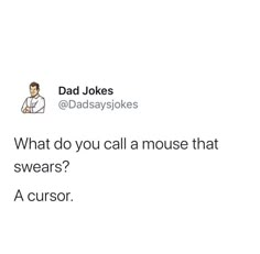 dad jokes what do you call a mouse that swears? a cursor