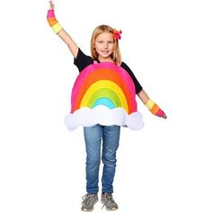 THE RAINBOW COSTUME SET WILL BRING LIGHT AND COLOR TO ANY STORM!

Costume Set Includes;
1x Tunic
1x Hair Clip
1x Arm Bands

Versatile:
Great for Halloween stage, kids parties, or one-on-one playtime year-round

Additional Features:
◾ Available in sizes X-Small/Small and Medium/Large
◾ 100% polyester
◾ material is hydrophobic resulting in easy wash and dry.
◾ very durable: resistant to most chemicals, stretching and shrinking, wrinkle resistant, and abrasion-resistant. Rainbow Halloween Costume, Storm Costume, Rainbow Costume, Rainbow Costumes, America Dress, Costume For Kids, Princess Dress Up, Shop Dress, Girl Rainbow