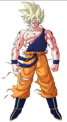 a drawing of gohan from dragon ball zoros, with his arms stretched out and