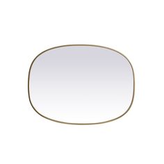 an oval mirror on a white background