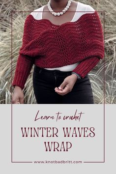 The Winter Waves Wrap crochet pattern includes 11 different sizes and multiple ways to style it. Easy-to-follow instructions make it perfect for all skill levels. Get cozy and crochet your own today! Wrap Crochet Pattern, Scarf Patterns, Crochet Winter, Crochet Scarves, Crochet Accessories, Learn To Crochet, Trendy Accessories