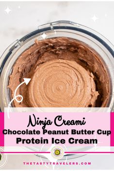 Check out my recipe for making Ninja Creami Chocolate Peanut Butter Cup Protein Ice Cream! All of the delicious flavors from Reese's peanut butter cups with the added benefits of extra protein! This recipe uses the Ninja Creami to create protein ice cream instead of a traditional ice cream maker. Chocolate and peanut butter are one of the best flavor combinations out there! This recipe is suitable for High Protein Diets and a Bariatric Diet Plan. #SummerDesserts #HighProtein #BariatricDiet Ninja Creami Healthy Ice Cream Recipes, Ninja Creami Chocolate Peanut Butter, Reese’s Ninja Creami Recipe, Ninja Creami Protein Ice Cream Recipe Chocolate Peanut Butter, Ninja Creami Protein Ice Cream Recipe With Cottage Cheese, Protein Ice Cream Ninja Cremi, 40 Grams Of Protein, Ninja Creamy Vegan Protein Ice Cream, Ninja Cremini Ice Cream Protein