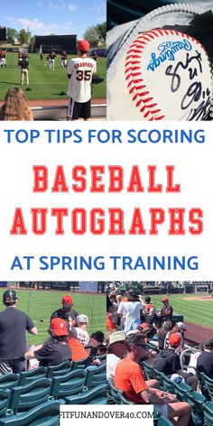 the top tips for scoring baseball autographs at spring training are in this postcard